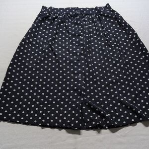 Blue and White Pleated A-Line Skirt for Work